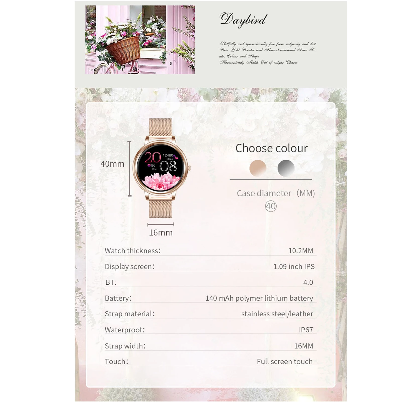 Женские Смарт-часы MK20 Bluetooth 4 0 IP67 Водонепроницаемый фитнес-трекер монитор