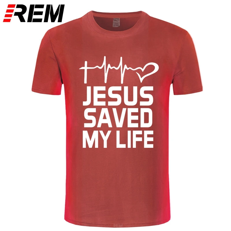 Футболка с надписью Jesus Saved My Life летняя футболка Спаситель Бог религия мужская