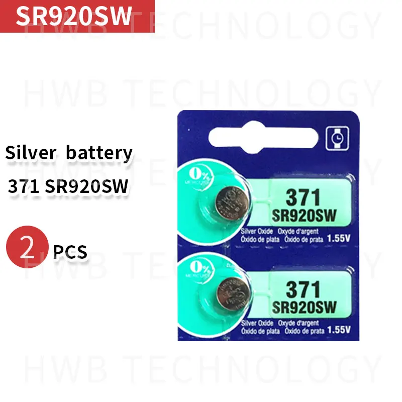 2 шт. серебристый оксид аккумулятор для часов 371 SR920SW 920 1 55 в 100% оригинальный бренд