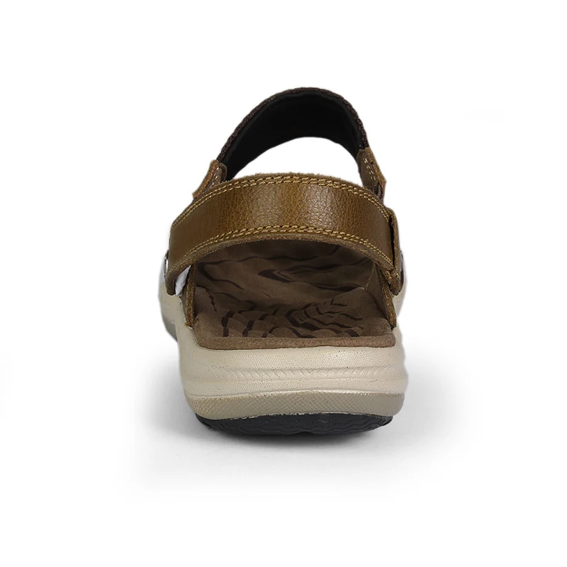 Сандалии мужские из натуральной кожи без застежки повседневные босоножки для