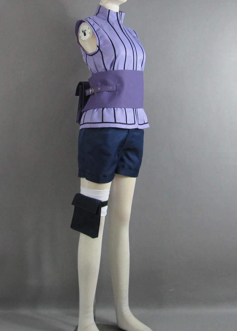 Аниме Naruto The Last Хьюга Хината Косплэй костюм с рисунком топ и штаны поясом полный