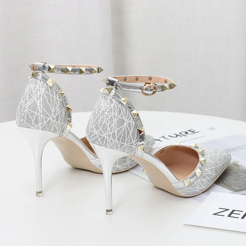 Женские туфли лодочки с острым носком пикантные сандалии геометрическим принтом