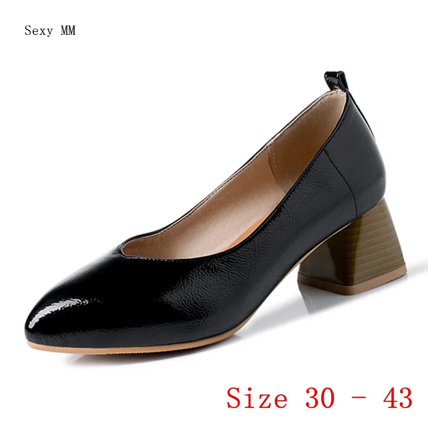 

Pumps Women Oxfords Career Shoes Med High Heels Woman Med High Heel Shoes Small Plus Size 30 31 32 33 - 40 41 42 43