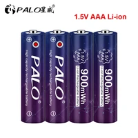 palo 100 capacity 1 5v aaa li ion battery 3a 1 5v 900mwh lithium li ion rechargeable battery bateria batteries for thermometer