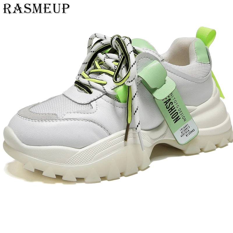 RASMEUP/дышащие сетчатые женские кроссовки на платформе модные брендовые массивном