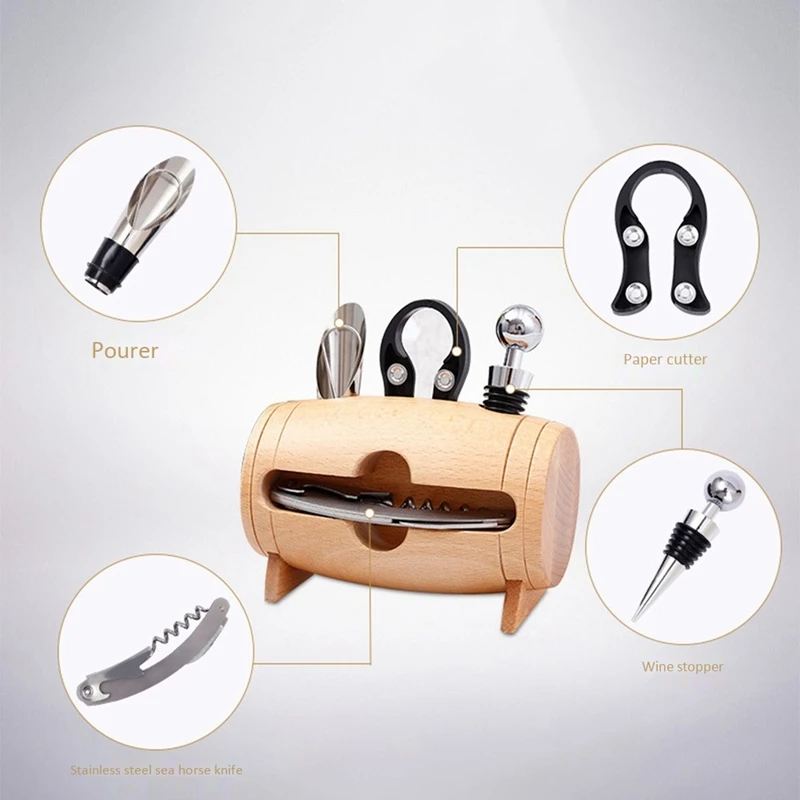 

Wine Tools Sets with Bottle Opener Wine Stopper Wine Accessory Kit Gifts for Wine Tools the Best Gifts for Friends