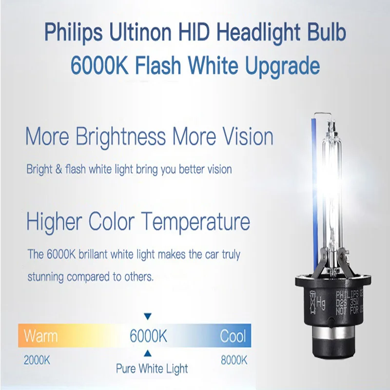 Philips D4S 6000K 35 Вт Ultinon HID холодный синий ксенон светильник свет автообновление фары