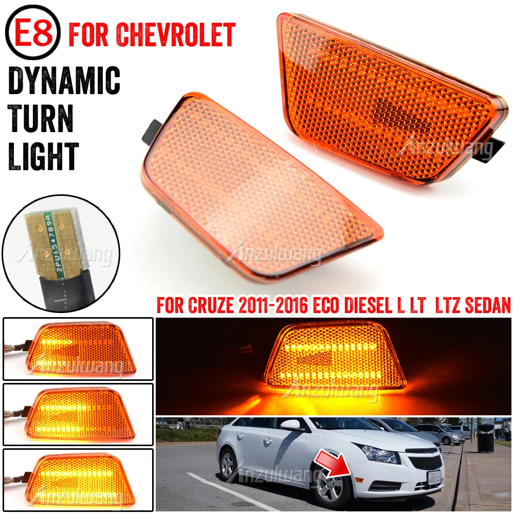 

Светодиодный поворотный сигнал, босветильник фонарь для Chevrolet Cruze Limited Diesel Eco L LS LT LTZ, динамический поворотный указатель, прокручивающая ламп...