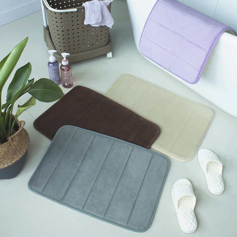 

New Japanese cat home bathroom absorbent non-slip mat door entrance door mat home Soild Color bedroom mat