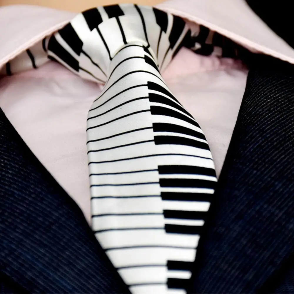 

Men's Black and White Piano Keys Necktie Slim Narrow Wedding Party Tie Gift Easy to match Suitable for Formal Wear