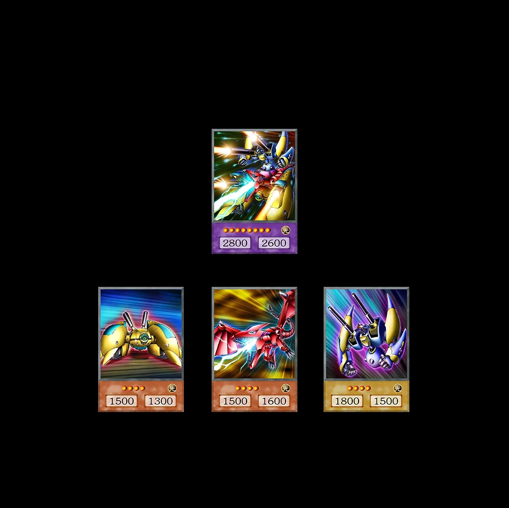 

4pcs Yu-Gi-Oh anime style cards Harpie's Yugioh anime cards