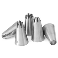 5pcs metal cake cream decoration tips set stainless steel piping icing nozzle cupcake head dessert decorators pastry tools