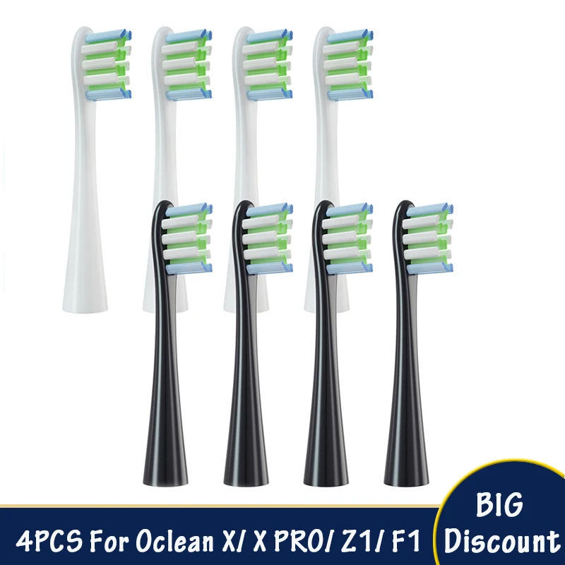 

4PCS For Oclean X/ X PRO/ Z1/ F1 Soft DuPont Replacement Heads Brush Heads Sonic Electric ToothbrushBristle Vacuum Nozzles