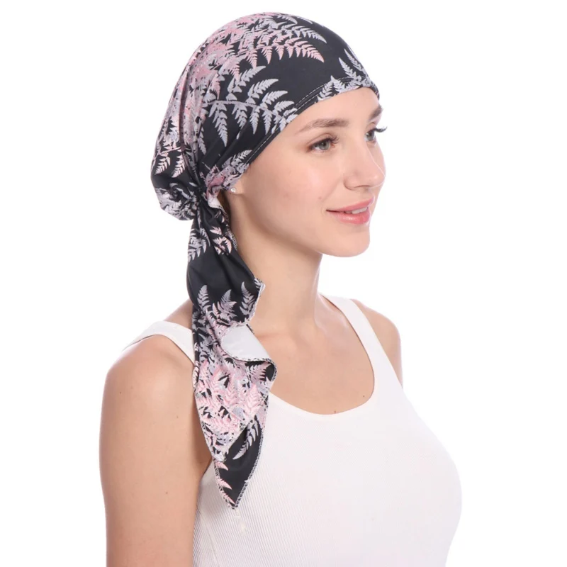 Мусульманская шапка под хиджаб стрейч цветочный шифон chemo шапки индийский