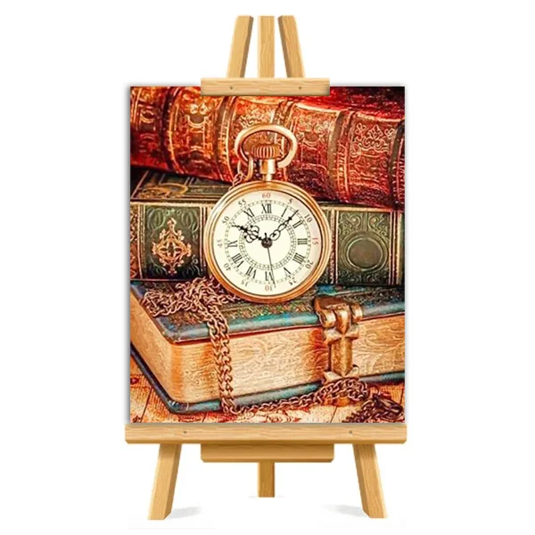 

Aesthetic Vintage Clock Picture DIY Painting By Numbers Colouring Zero Basis HandPainted Oil Painting Unique Gift Home Decor