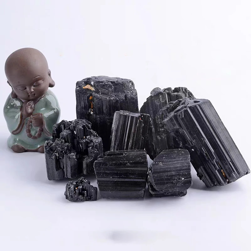 Натуральный грубый черный турмалин около 150 г лимонный энергетический лечебный