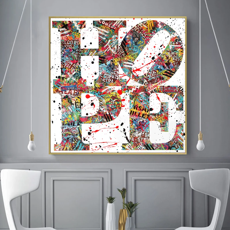 

Graffiti Art HOPE Word Canvas Painting Prints and Posters Inspirational Wall Art Pictures for Home Living Room Decor Cuadros