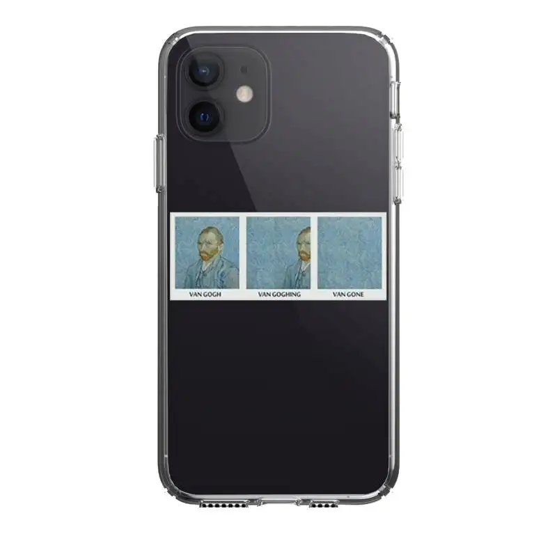 

Van Gogh Mona Lisa Starry Sky Phone Case For Iphone 5 6 7 8 11 12 plus XR X XS SE2020 11/12PRO Max Transparent Cases