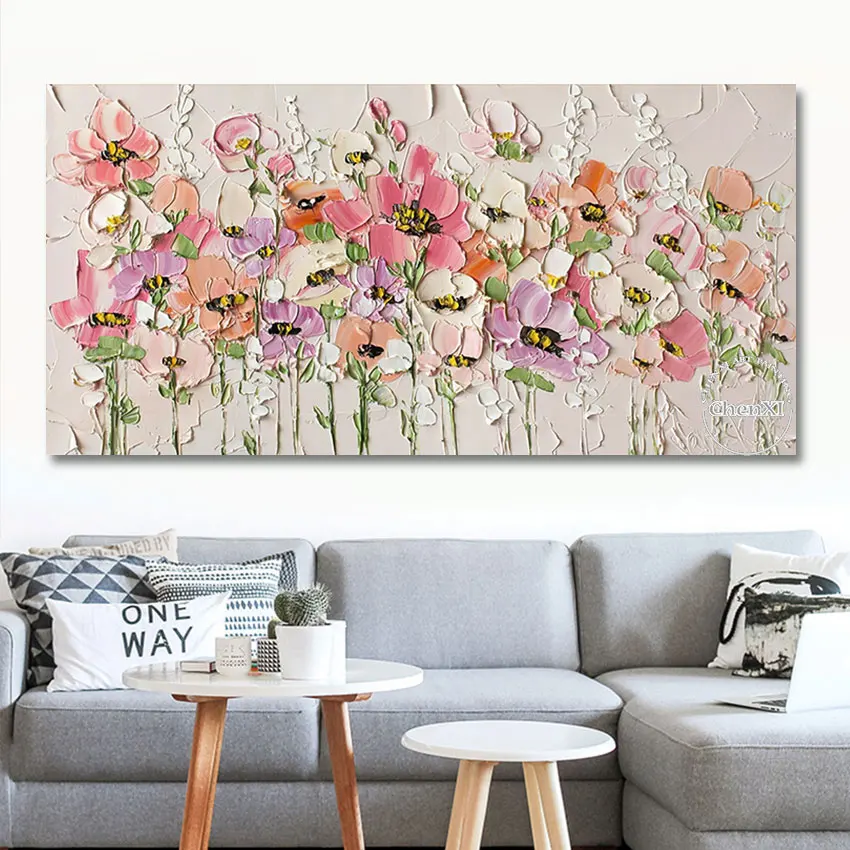 

Latest Abstract Colorful Flowers Art Oil Paintings On Canvas China Artwork Contemporary Wall Decoration For Office Unframed