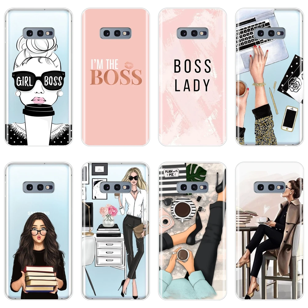 Чехол-накладка для Samsung Galaxy Note 10 Pro Girl Boss розовый женский Мягкий силиконовый чехол