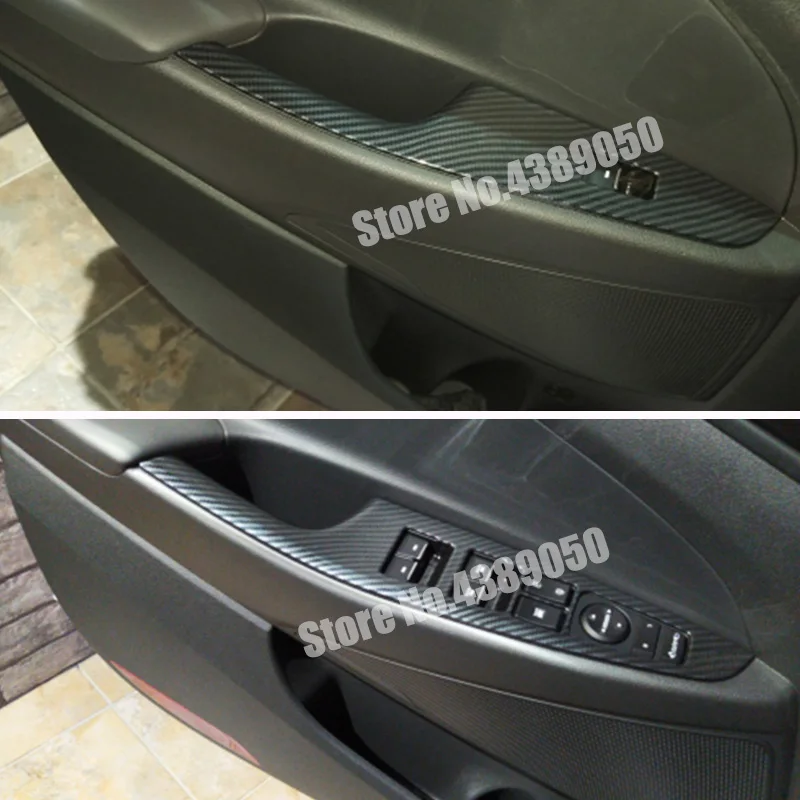 Для Hyundai Tucson 2015 2019 ABS Матовый/углеродное волокно LHD Дверь Окно Стекло лифт