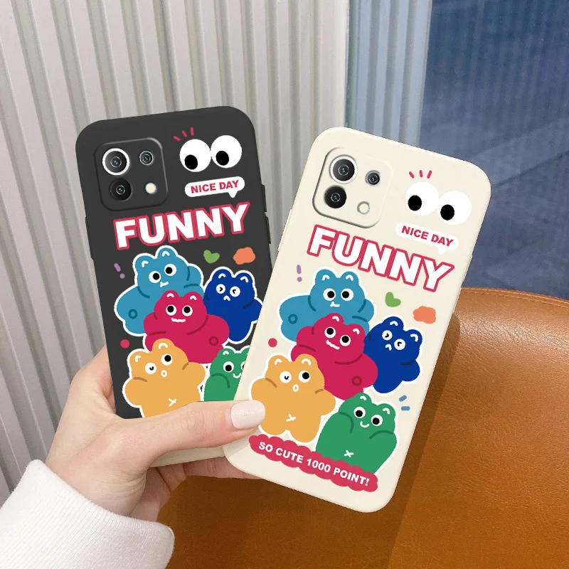 

Colorful Bear Case For Xiaomi Mi 11 lite Ultra 11i 10T 9T Pro Lite 10 10S 9 8 lite Pro Poco F2 X2 F3 Pro Soft Phone Cover Case