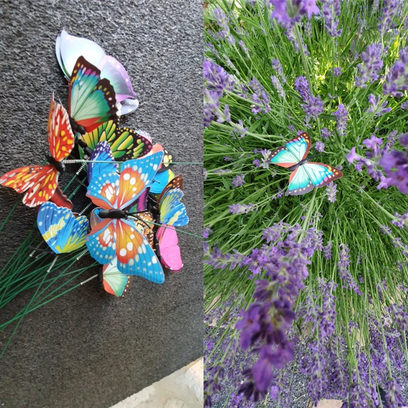 

5/10 pcs Butterflies Garden Yard Planter Colorful Whimsical Butterfly Stakes Decoracion Outdoor Decor Flower Pots Decoration