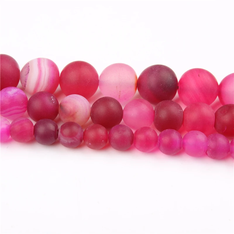 

NaturalJewellryMatte Rose Red StripesLooseBead4/6/8/10/12MMSuitableForJewelryMakingDIYBraceletNecklace