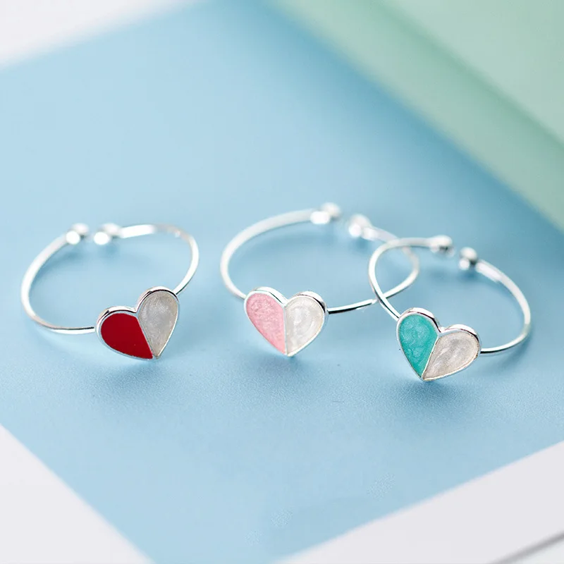 Trustdavis 100% 925 Sterling Silver Fashion Romantic Love Sweet Heart Opening Finger Ring For Wiomen Jewelry DS1538 | Украшения и