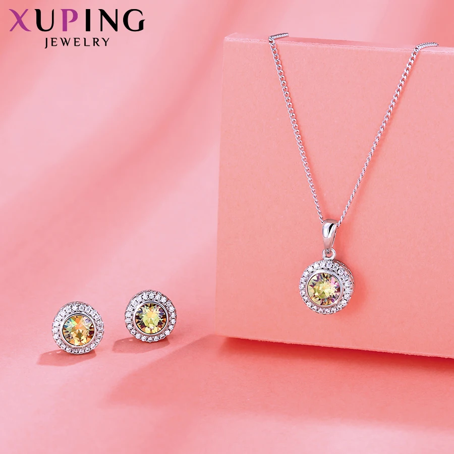 Xuping новые ювелирные изделия серьги ожерелье набор кристаллов от Swarovski Европейский Стиль Вечерние юбилей подарок для женщин S179.2-60114