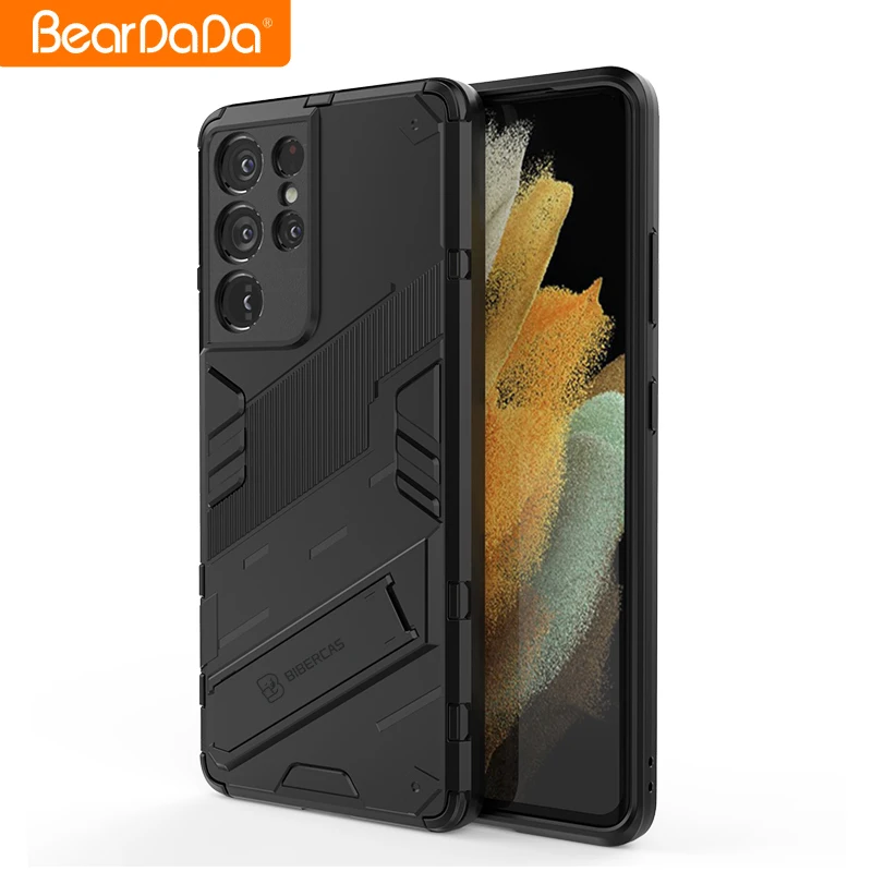 

kickstand Armor For Samsung galaxy s21 ultra s21 plus fe a72 Case cover Shockproof Holder Phone Case PC Silicone Coque Funda