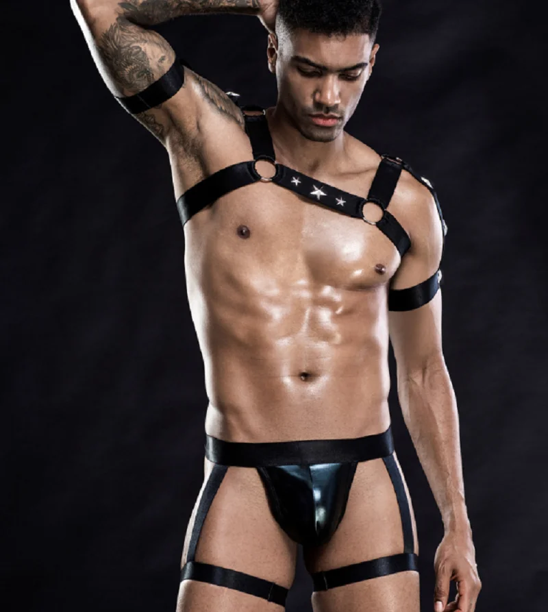 

NEW Mens Role Play Sexy Wrestler Uniform Set Cosplay Gay Bar Dance Costume Outfit
