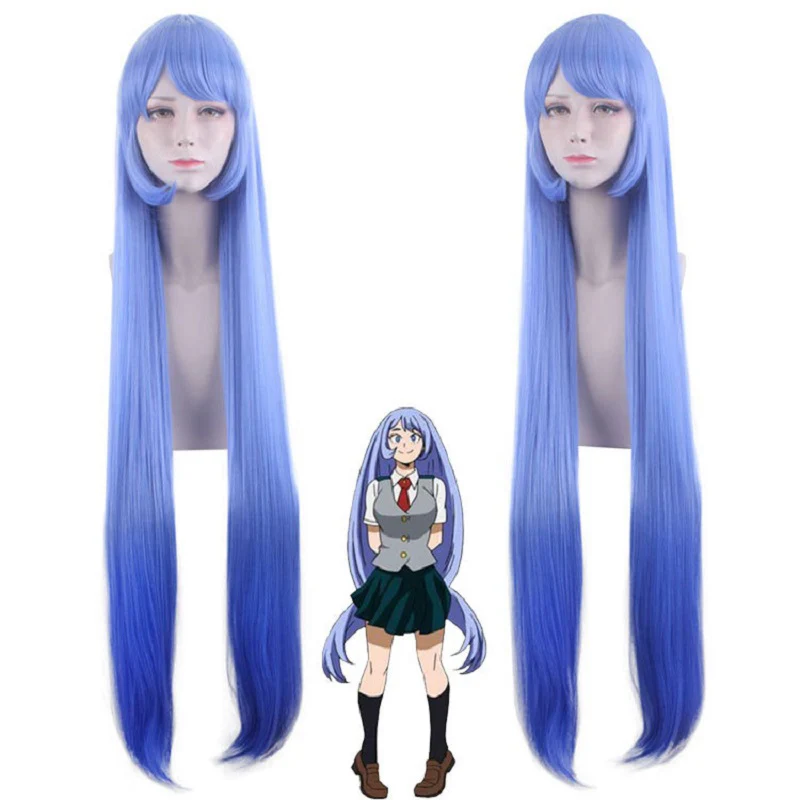 

My Hero Academia Nejire Hadou Wig Cosplay Costume Boku no Hiro Akademia 120cm long blue Synthetic Hair Halloween party Wigs