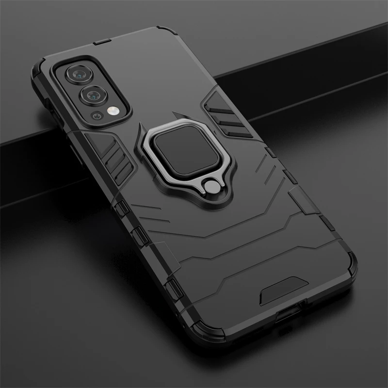 For OnePlus Nord2 Case Armor Finger Ring kickstand Shockproof  Bumper Hard Case For OnePlus Nord 2 Cover For OnePlus Nord2 5G