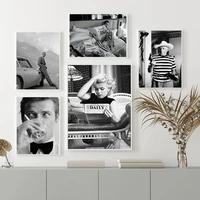 black white bond james canvas painting photography posters and prints wall art vintage picture decoration home decor cuadros