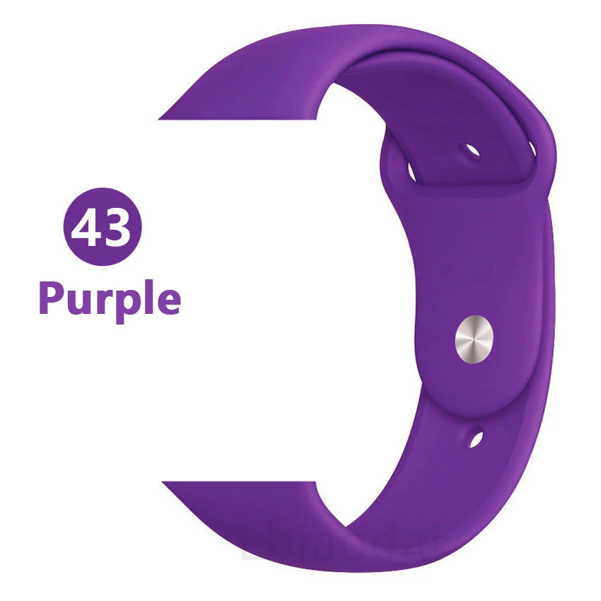 Ремешок для apple watch, ремешок для apple watch 5, 4, 3, iwatch, ремешок 42 мм, 44 мм, 38 мм, 40 мм, браслет Correa, силиконовый ремешок для часов, ремень, аксессуары - Цвет ремешка: purple