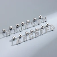 925 sterling silver screw back tiny alphabet earrings babies toddlers girls az 26 letters for jewelry gifts birthday new year