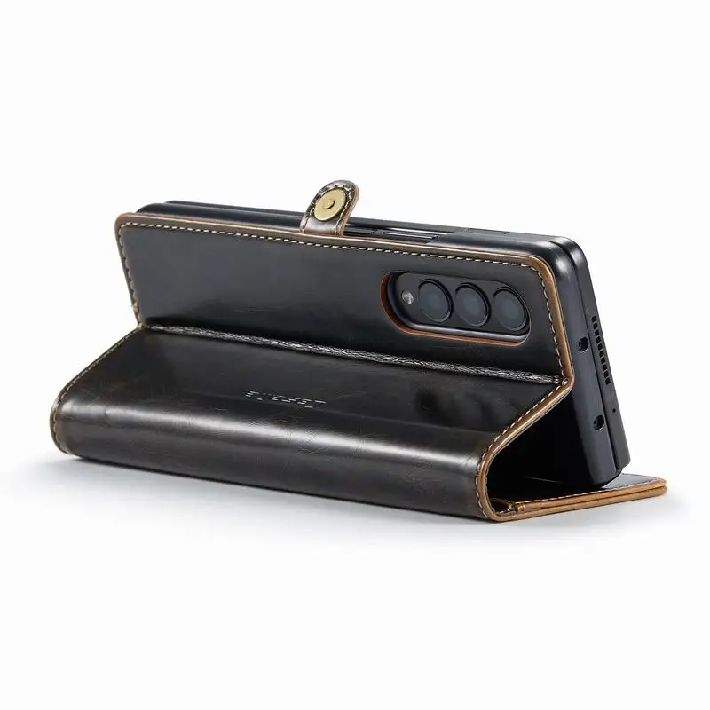 Ceny Do Samsung Galaxy Z Fold 3 Etui Luksusowe Skórzane Etui Na Wizytówki Składana Okładka Odporna Na Wstrząsy Protector Z Składanym Portfelem 4 5G Fold3
