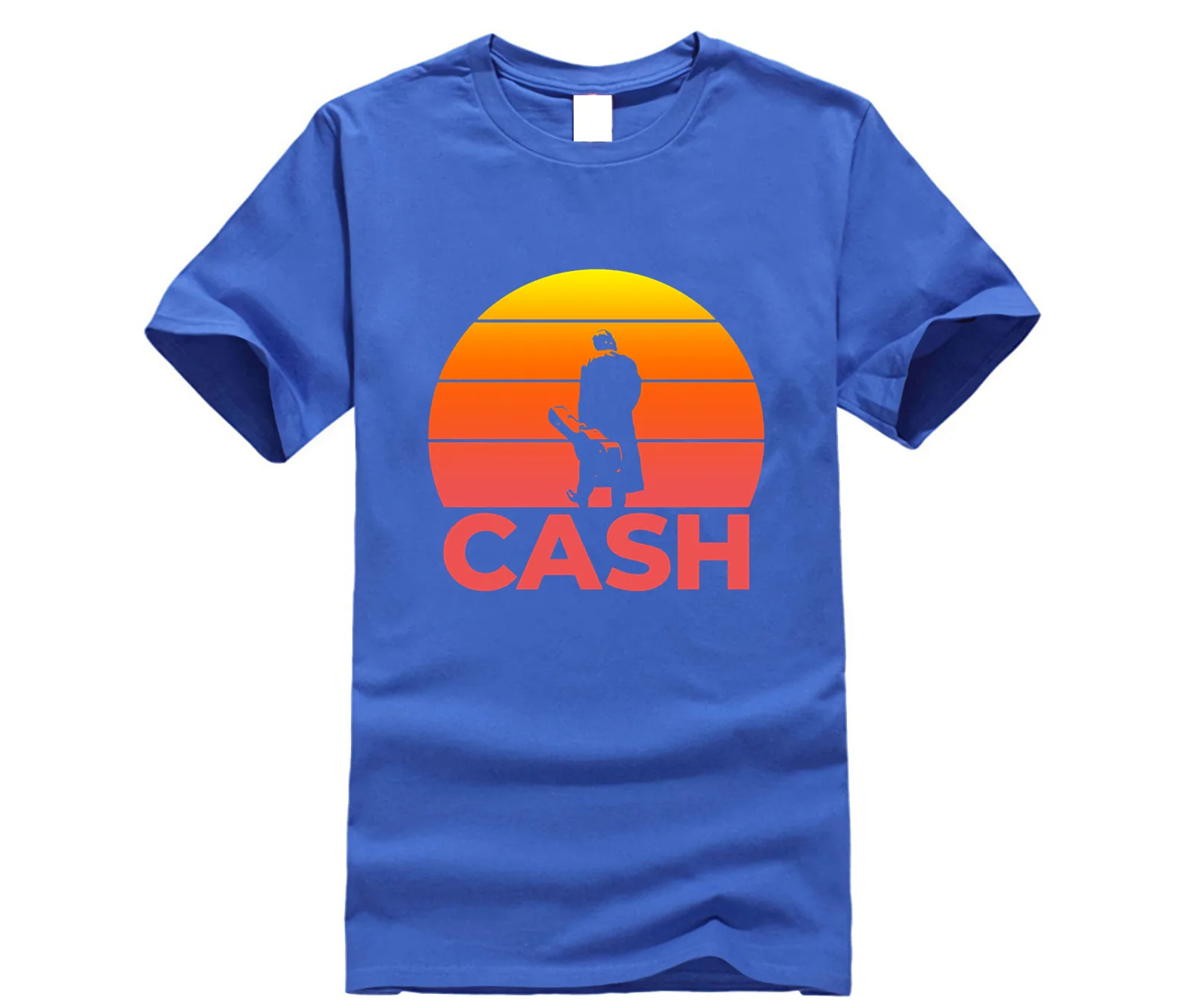 Джонни Кэша закат футболка для мужчин Классическая гитара художник музыка