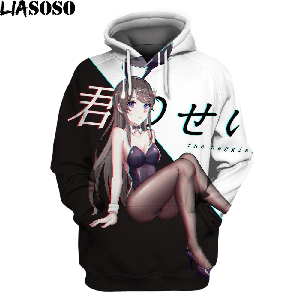 

LIASOSO Sakurajima Mai Hooded Hoodies Rascal Does Not Dream of Bunny Girl Senpai Virgin Killer Sexy Temptation Men's Clothes