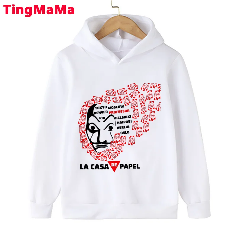 

La Casa De Papel enfant big sister hoodie graphic designer anime Fleece roupa crianca Pullover clothes enfant