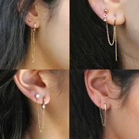 ywzixln 2020 new fashion women earrings punk tassel earcuff vintage clip earring crystal ear cuff stud earrings e0148