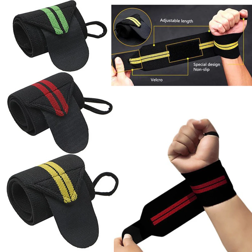 High quality 1 piece Weight Lifting Strap Fitness Gym Sport Wrist Wrap Bandage Hand Support Wristband dropshipping wholesale | Спорт и