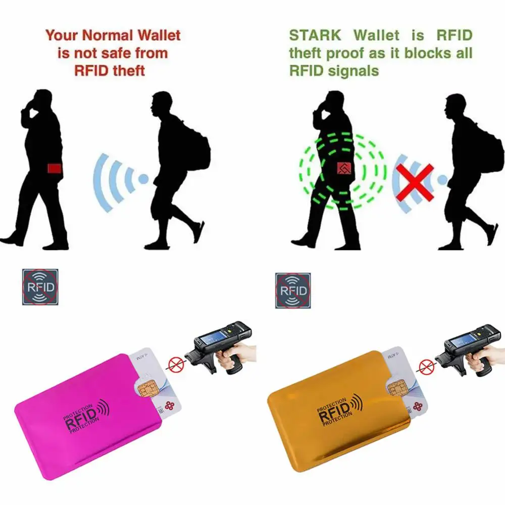10 шт. Анти Rfid считыватель кожаный бумажник замок Кредитная карта Id держатель для