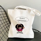 Mafalda и Quiero кафе принтованные женские сумки на плечо с рисунком новая милая Harajuku женский сумка кавайная девочек бумажник забавные сумки