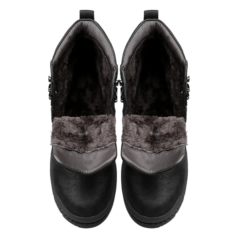 CLAXNEO мужские зимние ботинки плюшевый мех натуральная кожа с высоким берцем