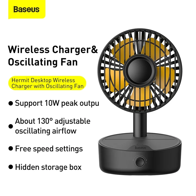Вентиляторы Baseus Mini USB вентиляторы охлаждения беспроводное зарядное устройство 10
