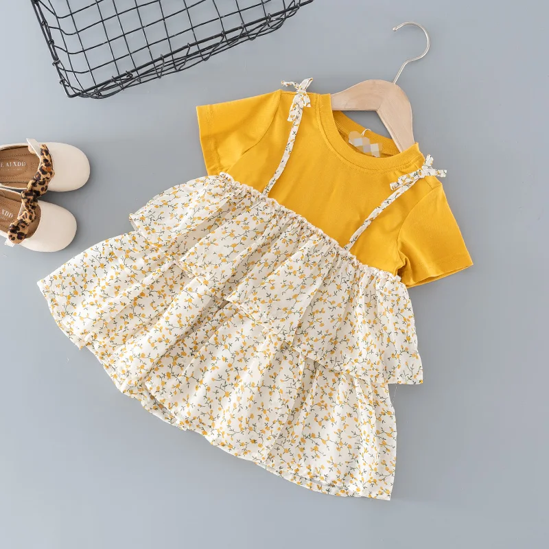 

Summer baby girl clothes fashion floral design princess tutu dresses dress for girls baby clothing 1 2 year birthday cake dress