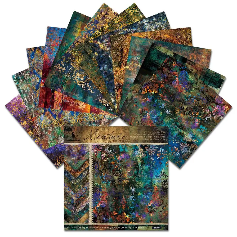 24 листа винтажная бумага для скрапбукинга узорчатый бумажный пакет ручной