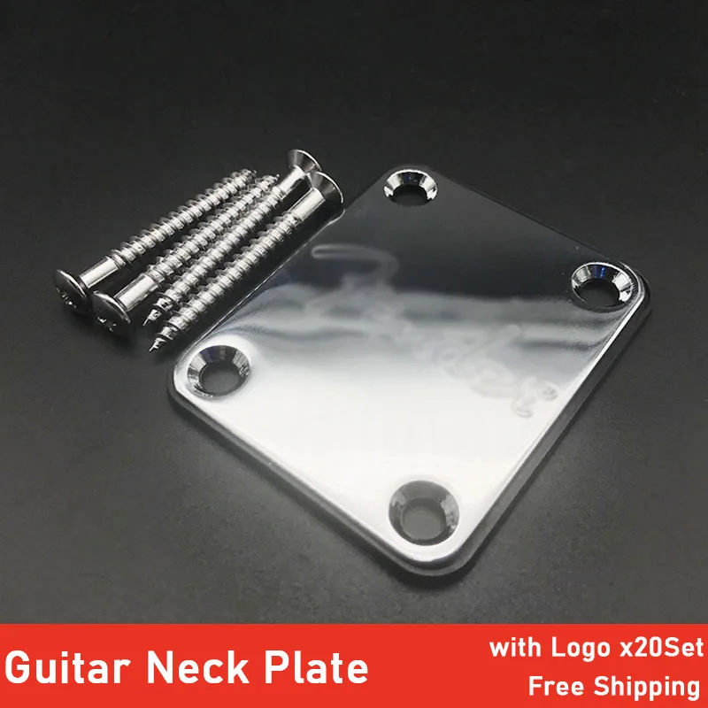 20set schriftzug geschnitzt e gitarre hals platte 4 schrauben für st tl stil elektrische gitarre bass chrome free global shipping